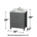 Sheffield 30" Free Standing Single Basin Vanity Set with Cabinet, Marble Vanity Top, and Framed Mirror - image 14