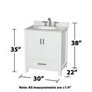 Sheffield 30" Free Standing Single Basin Vanity Set with Cabinet, Marble Vanity Top, and Medicine Cabinet - image 7