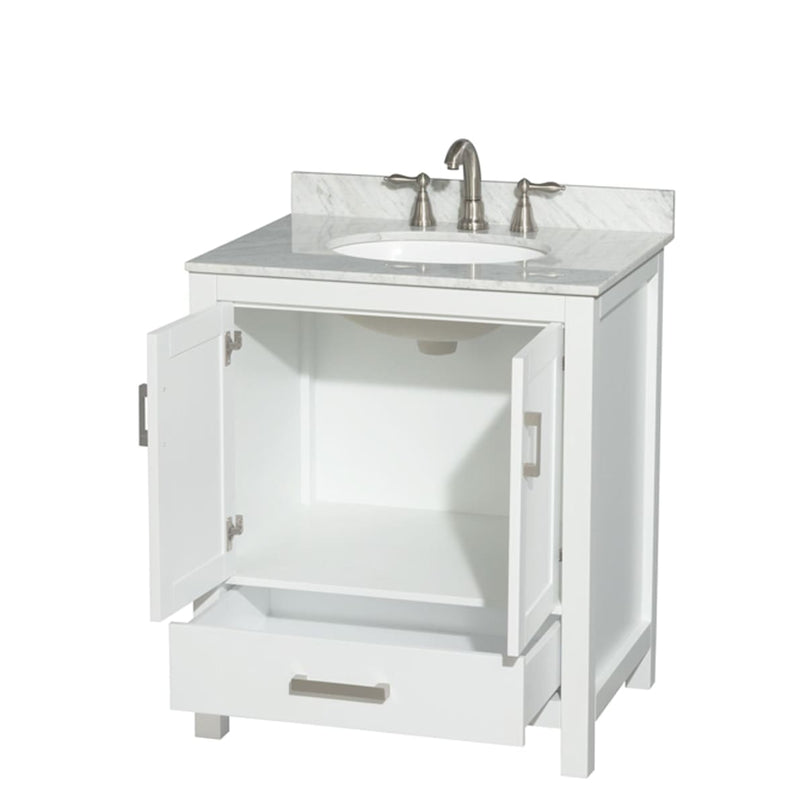 Sheffield 30" Free Standing Single Basin Vanity Set with Cabinet and Marble Vanity Top - image 6