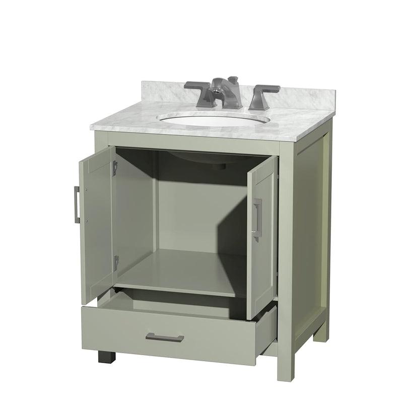 Sheffield 30" Free Standing Single Basin Vanity Set with Cabinet and Marble Vanity Top - image 11