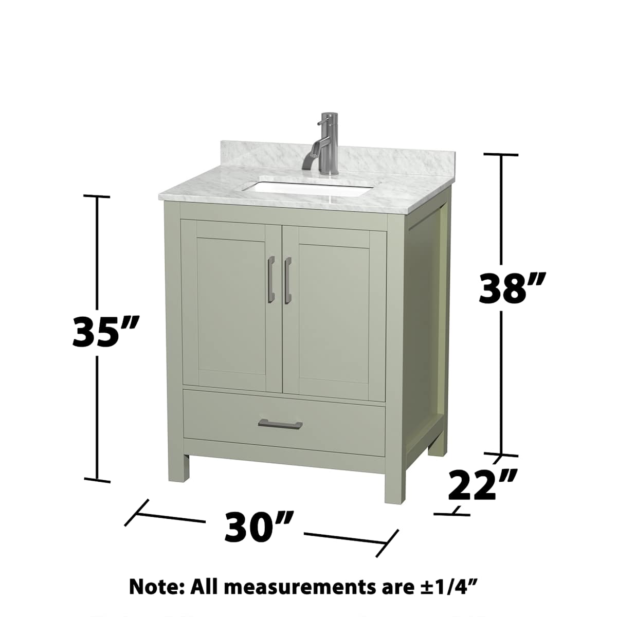 Sheffield 30" Free Standing Single Basin Vanity Set with Cabinet, Marble Vanity Top, and Framed Mirror - image 17