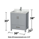 Sheffield 30" Free Standing Single Basin Vanity Set with Cabinet, Marble Vanity Top, and Medicine Cabinet - image 10