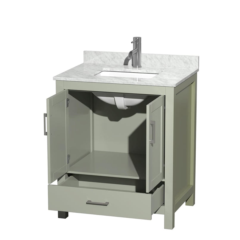 Sheffield 30" Free Standing Single Basin Vanity Set with Cabinet and Marble Vanity Top - image 11