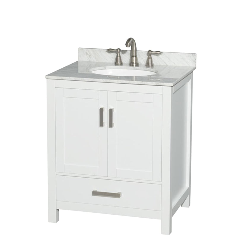 Sheffield 30" Free Standing Single Basin Vanity Set with Cabinet and Marble Vanity Top - image 1