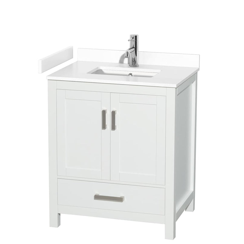 Sheffield 30" Free Standing Single Basin Vanity Set with Cabinet and Cultured Marble Vanity Top - image 1