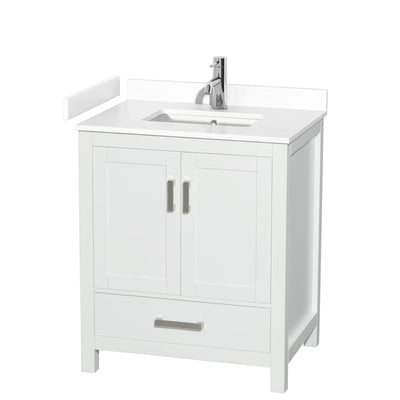 Sheffield 30" Free Standing Single Basin Vanity Set with Cabinet and Cultured Marble Vanity Top - image 1