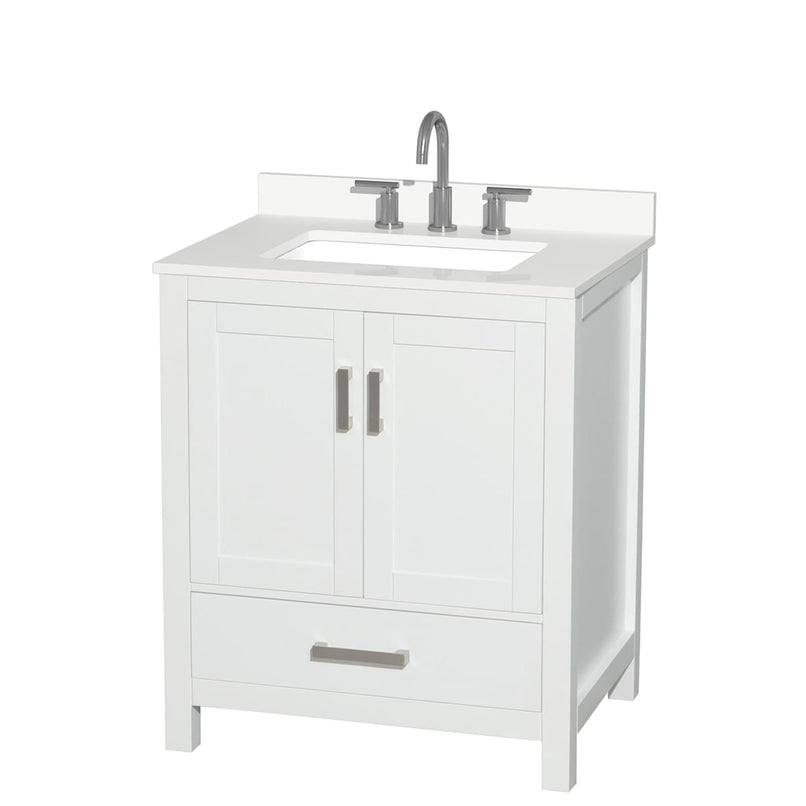 Sheffield 30" Free Standing Single Basin Vanity Set with Cabinet and Quartz Vanity Top - image 1