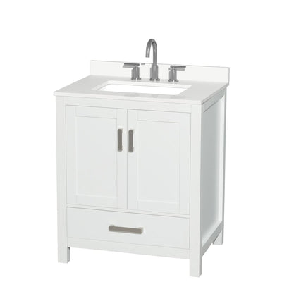 Sheffield 30" Free Standing Single Basin Vanity Set with Cabinet and Quartz Vanity Top - image 1