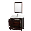 Sheffield 36" Free Standing Single Basin Vanity Set with Cabinet, Quartz Vanity Top, and Framed Mirror - image 6