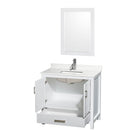 Sheffield 36" Free Standing Single Basin Vanity Set with Cabinet, Quartz Vanity Top, and Framed Mirror - image 12