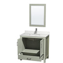 Sheffield 36" Free Standing Single Basin Vanity Set with Cabinet, Quartz Vanity Top, and Framed Mirror - image 15