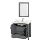 Sheffield 36" Free Standing Single Basin Vanity Set with Cabinet, Quartz Vanity Top, and Framed Mirror - image 16