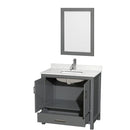 Sheffield 36" Free Standing Single Basin Vanity Set with Cabinet, Quartz Vanity Top, and Framed Mirror - image 17