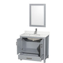 Sheffield 36" Free Standing Single Basin Vanity Set with Cabinet, Quartz Vanity Top, and Framed Mirror - image 18