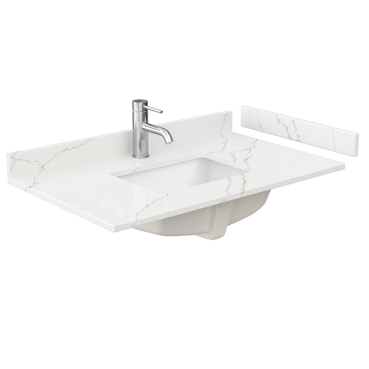 Sheffield 36" Free Standing Single Basin Vanity Set with Cabinet, Quartz Vanity Top, and Medicine Cabinet - image 3