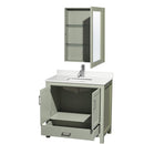 Sheffield 36" Free Standing Single Basin Vanity Set with Cabinet, Quartz Vanity Top, and Medicine Cabinet - image 15