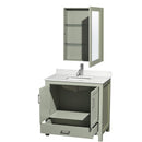 Sheffield 36" Free Standing Single Basin Vanity Set with Cabinet, Quartz Vanity Top, and Medicine Cabinet - image 16