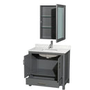 Sheffield 36" Free Standing Single Basin Vanity Set with Cabinet, Quartz Vanity Top, and Medicine Cabinet - image 18