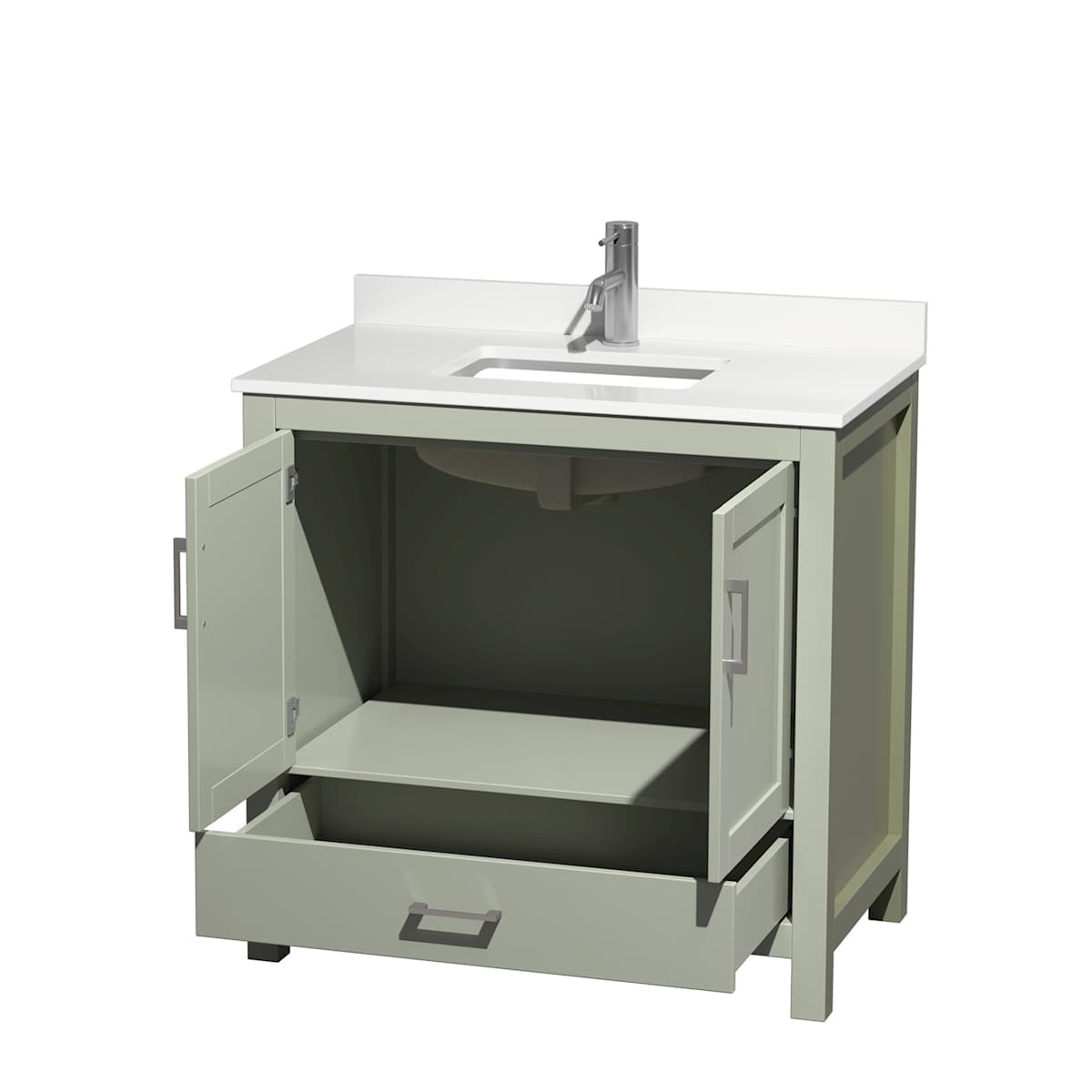 Sheffield 36" Free Standing Single Basin Vanity Set with Cabinet and Quartz Vanity Top - image 9