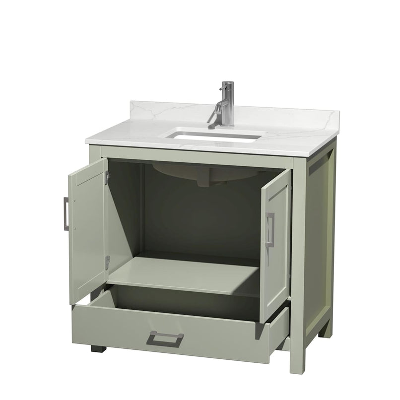 Sheffield 36" Free Standing Single Basin Vanity Set with Cabinet and Quartz Vanity Top - image 10