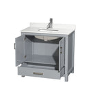 Sheffield 36" Free Standing Single Basin Vanity Set with Cabinet and Quartz Vanity Top - image 13