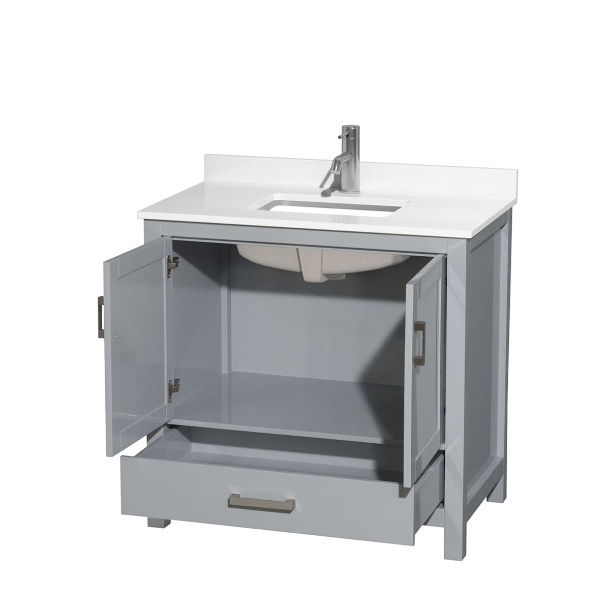Sheffield 36" Free Standing Single Basin Vanity Set with Cabinet and Quartz Vanity Top - image 13