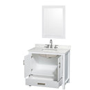Sheffield 36" Free Standing Single Basin Vanity Set with Cabinet, Quartz Vanity Top, and Framed Mirror - image 13