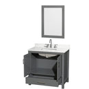 Sheffield 36" Free Standing Single Basin Vanity Set with Cabinet, Quartz Vanity Top, and Framed Mirror - image 16