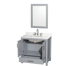 Sheffield 36" Free Standing Single Basin Vanity Set with Cabinet, Quartz Vanity Top, and Framed Mirror - image 18