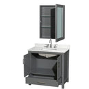 Sheffield 36" Free Standing Single Basin Vanity Set with Cabinet, Quartz Vanity Top, and Medicine Cabinet - image 18