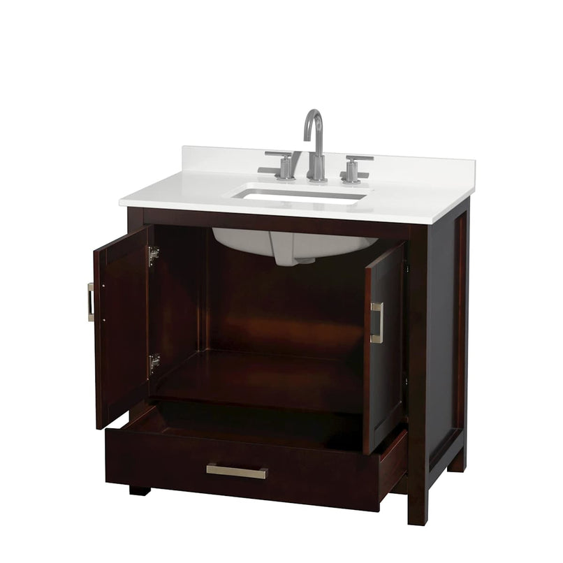 Sheffield 36" Free Standing Single Basin Vanity Set with Cabinet and Quartz Vanity Top - image 5