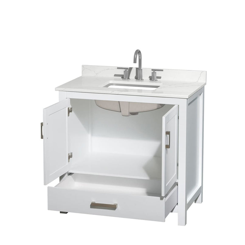 Sheffield 36" Free Standing Single Basin Vanity Set with Cabinet and Quartz Vanity Top - image 9