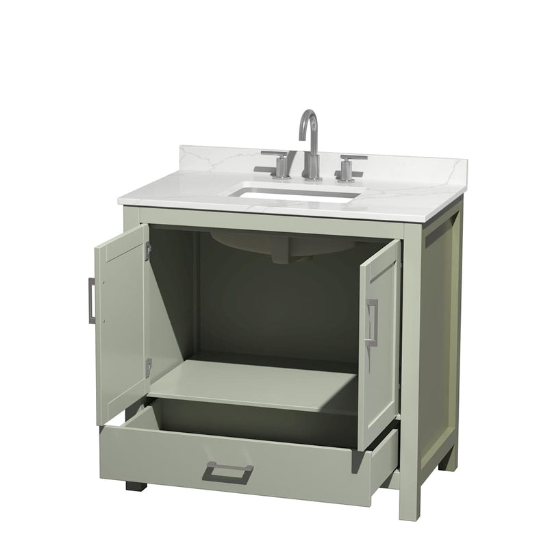Sheffield 36" Free Standing Single Basin Vanity Set with Cabinet and Quartz Vanity Top - image 11