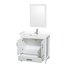 Sheffield 36" Free Standing Single Basin Vanity Set with Cabinet, Cultured Marble Vanity Top, and Framed Mirror - image 12