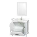 Sheffield 36" Free Standing Single Basin Vanity Set with Cabinet, Cultured Marble Vanity Top, and Framed Mirror - image 13