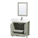 Sheffield 36" Free Standing Single Basin Vanity Set with Cabinet, Cultured Marble Vanity Top, and Framed Mirror - image 15