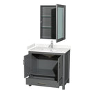 Sheffield 36" Free Standing Single Basin Vanity Set with Cabinet, Cultured Marble Vanity Top, and Medicine Cabinet - image 14