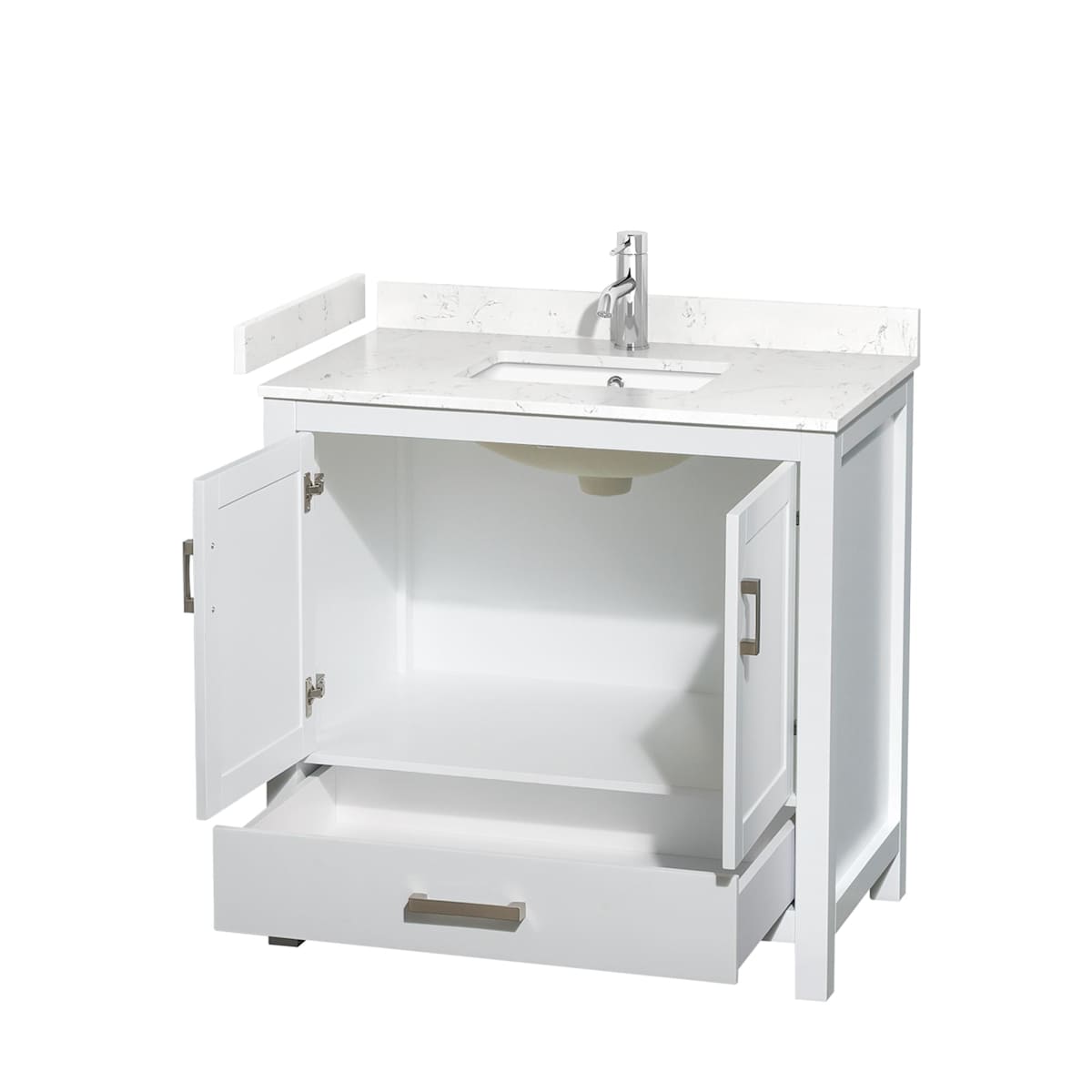 Sheffield 36" Free Standing Single Basin Vanity Set with Cabinet and Cultured Marble Vanity Top - image 8