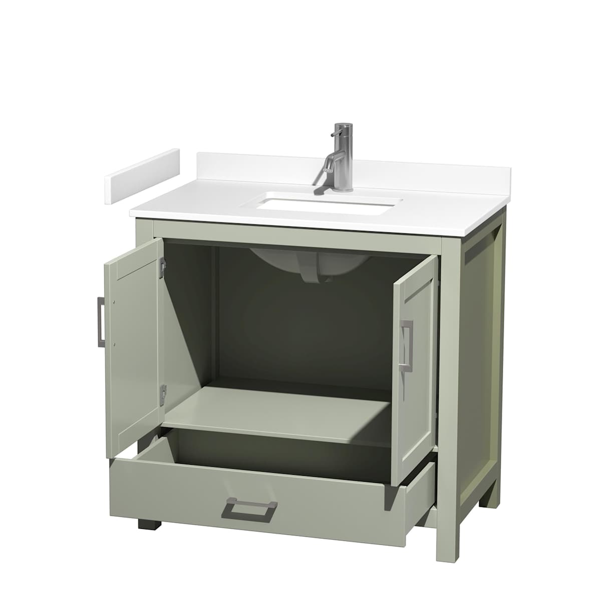 Sheffield 36" Free Standing Single Basin Vanity Set with Cabinet and Cultured Marble Vanity Top