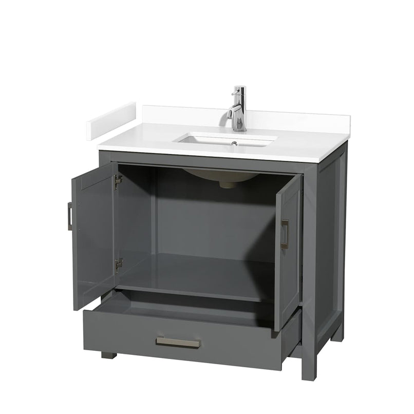 Sheffield 36" Free Standing Single Basin Vanity Set with Cabinet and Cultured Marble Vanity Top - image 11