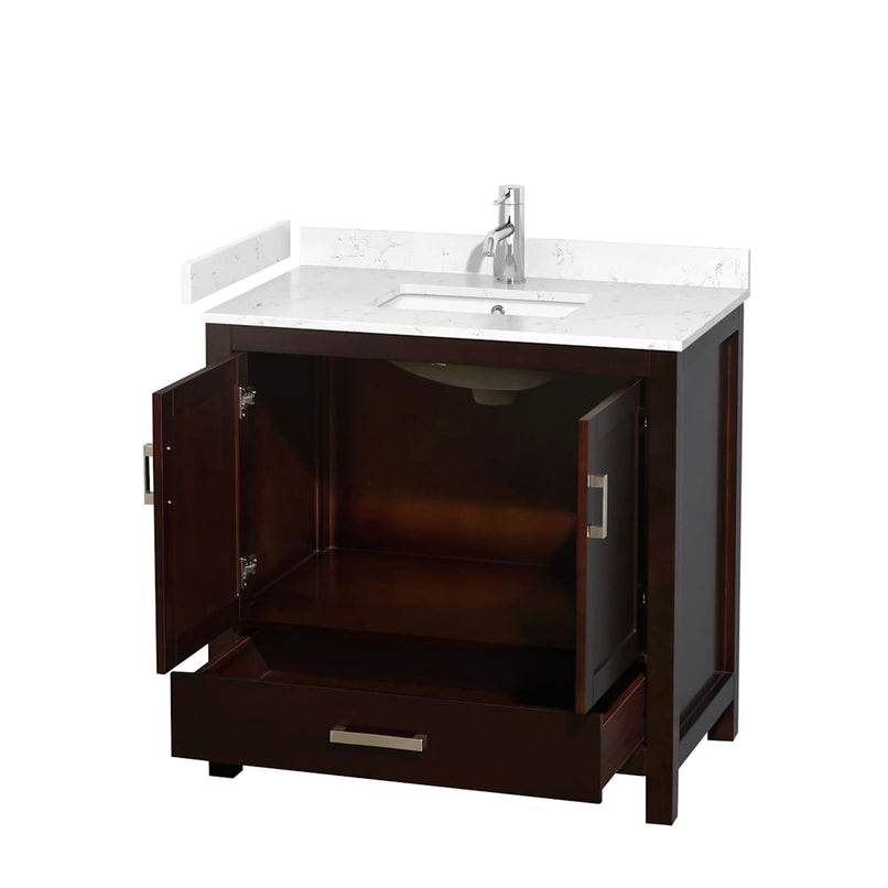 Sheffield 36" Free Standing Single Basin Vanity Set with Cabinet and Cultured Marble Vanity Top - image 14