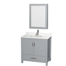Sheffield 36" Free Standing Single Basin Vanity Set with Cabinet, Quartz Vanity Top, and Medicine Cabinet - image 1