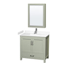 Sheffield 36" Free Standing Single Basin Vanity Set with Cabinet, Cultured Marble Vanity Top, and Medicine Cabinet - image 1