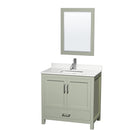 Sheffield 36" Free Standing Single Basin Vanity Set with Cabinet, Quartz Vanity Top, and Framed Mirror - image 1