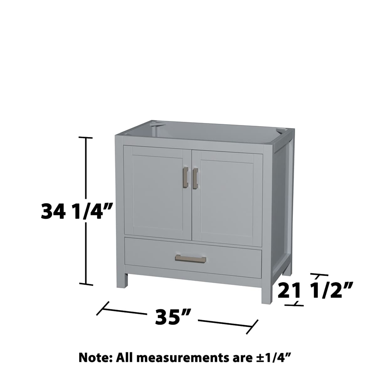 Sheffield 36" Single Free Standing Vanity Cabinet - Less Vanity Top