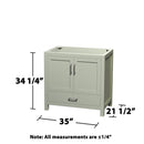 Sheffield 36" Single Free Standing Vanity Cabinet - Less Vanity Top - image 17