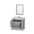 Sheffield 36" Free Standing Single Basin Vanity Set with Cabinet, Marble Vanity Top, and Framed Mirror - image 2