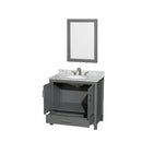 Sheffield 36" Free Standing Single Basin Vanity Set with Cabinet, Marble Vanity Top, and Framed Mirror - image 5