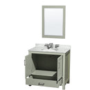 Sheffield 36" Free Standing Single Basin Vanity Set with Cabinet, Marble Vanity Top, and Framed Mirror - image 17