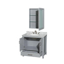 Sheffield 36" Free Standing Single Basin Vanity Set with Cabinet, Marble Vanity Top, and Medicine Cabinet - image 2